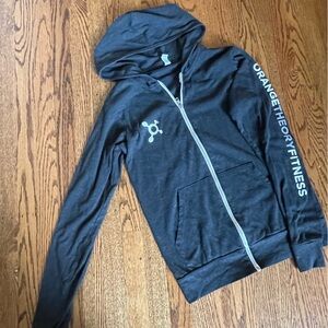 Orangetheory Fitness (OTF) gray zip-up lightweight hoodie